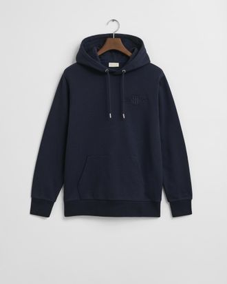 GANT Hoodie GANT TONAL SHIELD, Herren, Gr. XXL, evening blau, Sweatware, Obermaterial: 100% Baumwolle, regular fit, Rippb&uuml;ndchen, Sweatshirts Hoodie, Ton-i
