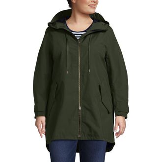Lands End Squall A-Line Rain Jacket in Darkest Olive at Nordstrom, Size 2X