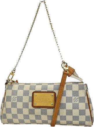 Louis Vuitton Eva Handbag Damier White Leather Bag (Pre-Owned)