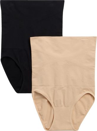 Skinny Girl 2-Pack Shapewear Briefs in Pale Oak/Black at Nordstrom Rack, Size X-Large