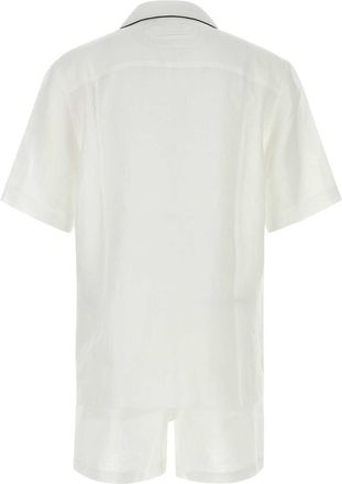 Ermenegildo Zegna Mens Linen Pajama Shirt White