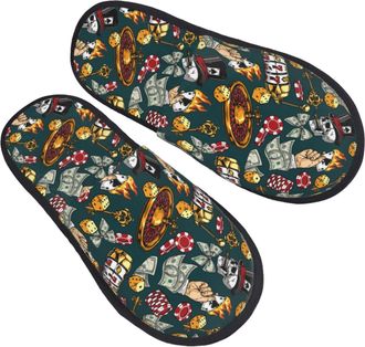 Generic House Slipper Vintage Casino Chips Print Soft Spa Slippers Portable Breathable Ladies Slippers Hotels Travel M