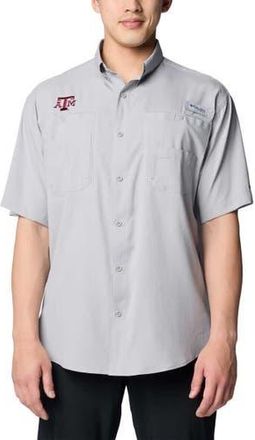 Columbia Mens Columbia Gray Texas A&M Aggies PFG Tamiami Omni-Shade Button-Down Shirt at Nordstrom, Size Large