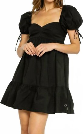 Olivaceous Hadley Baby Doll Dress In Black
