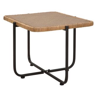 Dmora Mesa De Centro Fali, Efecto Rat&aacute;n, Forma Rectangular, Color Marr&oacute;n, 75x55x47h Cm Marr&oacute;n