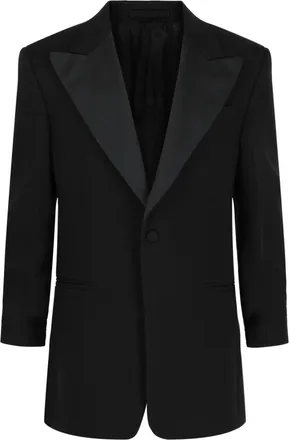 Ferragamo Silk Peaked Lapel Blazer