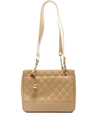 Chanel 1991-1994 quilted leather tote bag - women - Caviar Leather - One Size - Neutrals