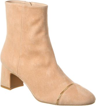 Stuart Weitzman Milla Chain 60 Zip Suede Bootie