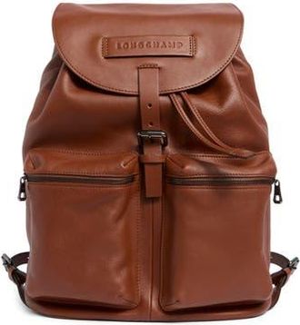Longchamp LC3D Large Leather Backpack in Cognac at Nordstrom Rack