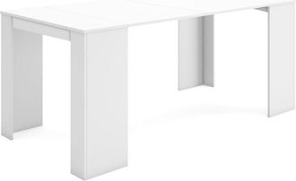 Skraut Home Mesa Consola Extensible, Mesa Comedor Plegable, 180, Para 8 Comensales, Comedor Y Cocina, Estilo Moderno, Blanco - Skraut Home