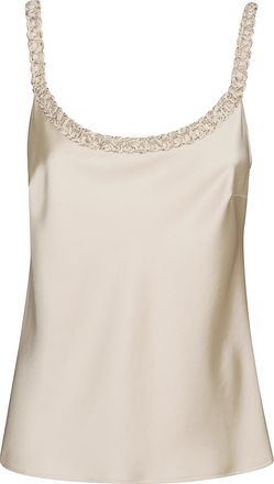 D.exterior Satin Camisole With Braided Straps And Chain Detail