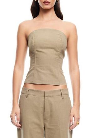 Lioness Untamed Strapless Cotton Top in Sage at Nordstrom Rack, Size X-Large