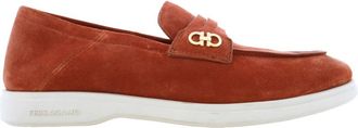Ferragamo Suede Gancini Loafers, Size 7 C