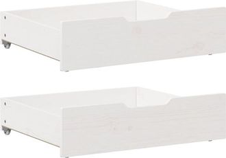 vidaXL Under-Bed Drawers 2 pcs White 65x55x17 cm Solid Wood Pine Vidaxl