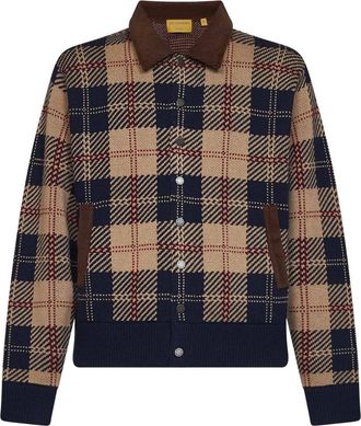 Guest In Residence Tartan Bomber - Heren - Truien - Veelkleurig - Maat: S Zijde