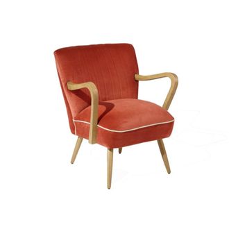 Robin des Bois Sill&oacute;n de caucho y terciopelo color ladrillo