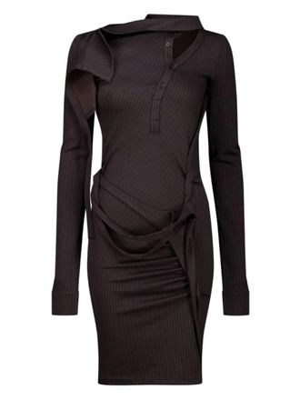 Ottolinger Ada pinstriped mini dress - women - Fabric/Lycra - S - Black