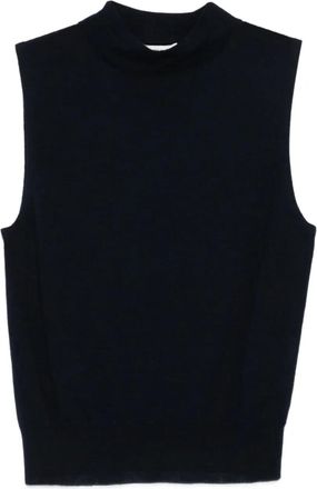 Vince high-neck sleeveless top - women - Polyester/Wool/Cashmere - M - Blue