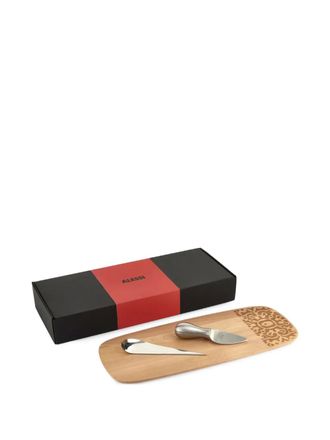 Alessi Drie Alessi & Cheese gegraveerde serveer sets - Zilver