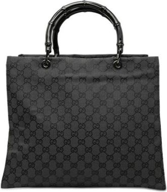 Gucci Pre-owned Bamboo Tote - Dames - Vintage Shopper - Grijs - ONE Size - Bamboe - Vintage