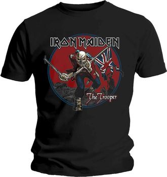 Iron Maiden Rockoff Trade Mens Iron Maiden Trooper Red Sky T-Shirt, Black, Large