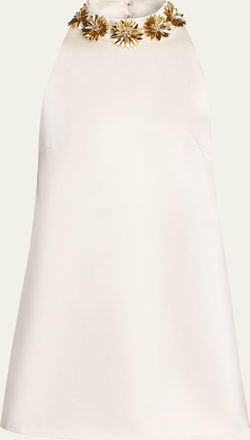 Retrof&ecirc;te Giacinta Embellished Satin Mini Dress
