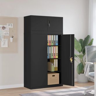 vidaXL Armario Archivador De Acero Negro 90x40x180 Cm Vidaxl
