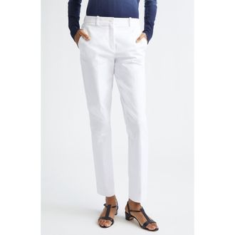 Michael Kors Samantha Stretch Cotton Pants in Optic White at Nordstrom, Size 10