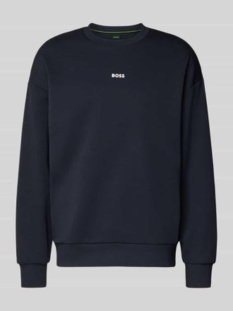 HUGO BOSS Regular Fit Sweatshirt aus Baumwoll-Mix Modell STENSON in Marine, Gr&ouml;&szlig;e XXXL