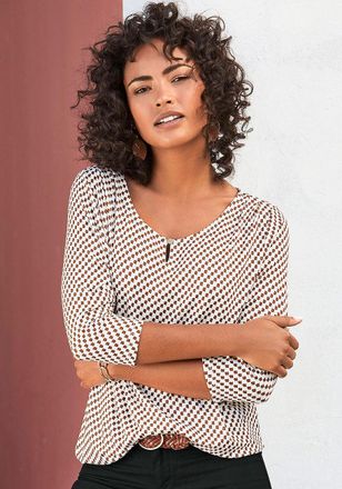 Lascana Womens Printed 3/4 Sleeve Top