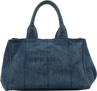 Prada Pre-owned Prada Denim Canapa Logo Satchel Ladies YSOSW6UX62XQXTJP