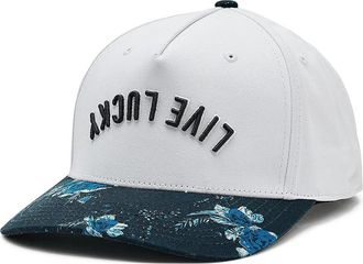 Black Clover Tropical Upside Down Luck Adjustable Hat Baseball Caps Navy/White/Tropical Print, Cotton