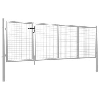 Berkfield Home Garden Gate Steel 350x75 cm Silver