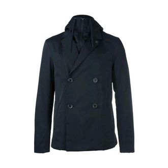 Emporio Armani Jassen, Heren, Blauw, M, Hooded Caban Coat
