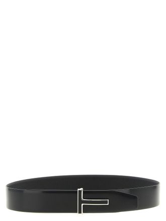 Tom Ford Mens Black Calfskin Regular Belt