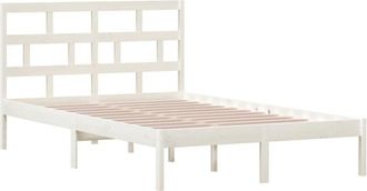 vidaXL 3101214 Bed Frame without Mattress White Solid Wood 120x200 cm (810013+814185) vidaXL