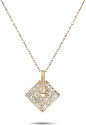 Luxury Bazaar 14K Yellow Gold 0.50ct Diamond Pendant Necklace MF03-071626