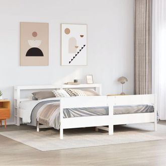 vidaXL Vidaxl - Cama Sin Colch&oacute;n Madera Maciza De Pino Blanca 180x200 Cm