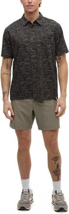 tentree Redwood Pocket Shirt in Meteorite Black/palm at Nordstrom, Size Xx-Large