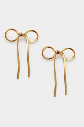 Katie Loxton Amelie Waterproof Gold Bow Oversized Earrings at Nordstrom