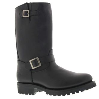 Grinders Wld One Leather Unisex Boots - Oily Full Black - Size:UK 5