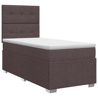 vidaXL Cama Box Spring Con Colch&oacute;n Marr&oacute;n Oscuro 100 X 200 Cm Tela Vidaxl