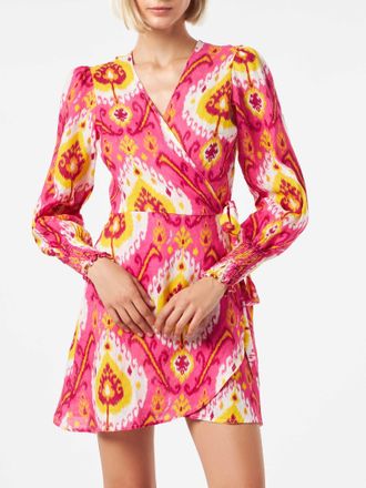 MC2 Saint Barth Linen Short Dress Brilly With Ikat Print