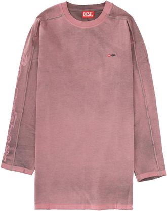 Diesel Pink Graphic Crew Neck Mini Dress
