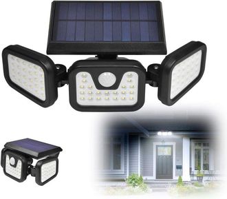 OEM Luces De Seguridad Solares, 3 Cabezales Giratorios, 74 Led, Detector De Movimiento, 550 Lm, Resistentes Al Agua Ip65, Para Entrada De Veh&iacute;culos, Patio