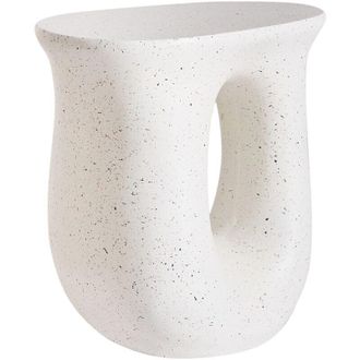 Beliani Side Table IDRO White Terrazzo