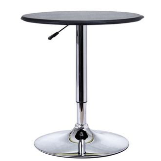 HOMCOM Chrome Steel Height Adjustable Round Bar Table Dinning Table Black - Home Living | TJ Hughes