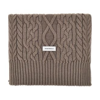 Emporio Armani Wool-blend scarf with logo label Woman One Size