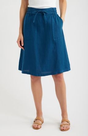 Seasalt Cornwall Pepper Moth Linen Skirt in Ocean Drift at Nordstrom, Size 12 Us