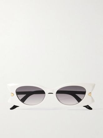 Dior Occhiali Da Sole In Acetato Con Montatura Cat-eye Diorbutterfly S2i - Bianco